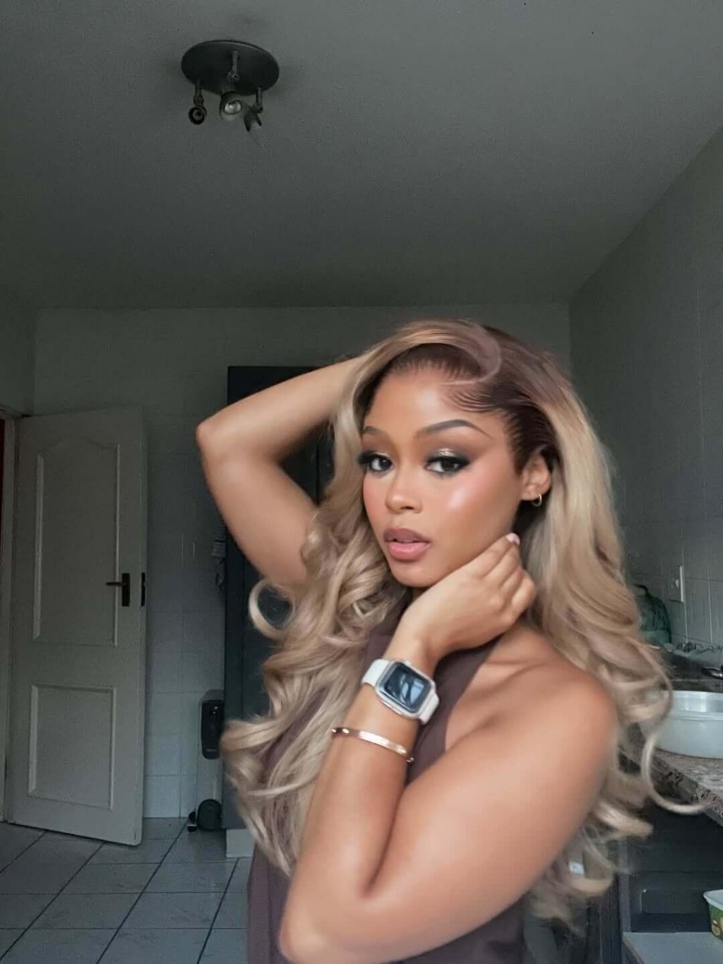 Tuneful Professional Toned Ombre Ash Blonde Mixed Dirty Blonde Human Hair Wigs Glueless Wigs