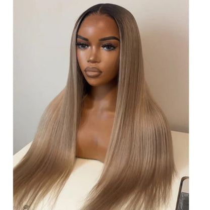 Tuneful Professional Toned Ombre Ash Blonde Mixed Dirty Blonde Human Hair Wigs Glueless Wigs