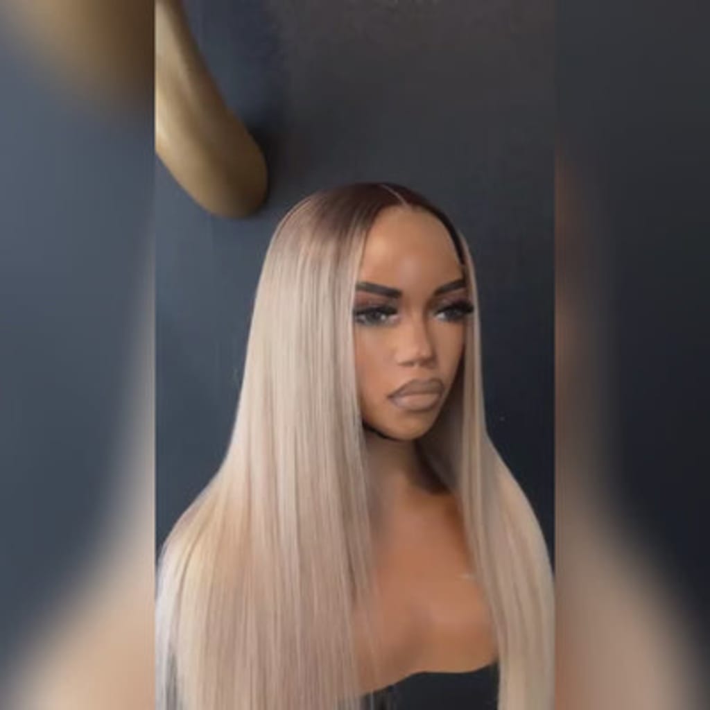 Tuneful Professional Toned Ombre Ash Blonde Mixed Dirty Blonde Human Hair Wigs Glueless Wigs